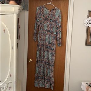 Paisley long sleeve dress